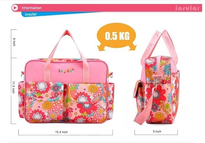 Kamay's Mummy Shoulder Bag Diaper Bag Chic Nappy Changing Bag Tote/Messenger Style Large with Changing Mat, Adjustable Straps