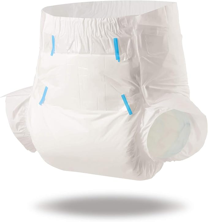 Littleforbig Adult Diaper 80 Pieces (8 Packs) - ABDry New White Diapers(M)