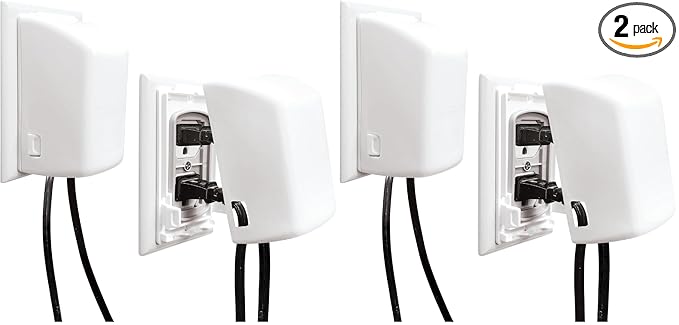 Dreambaby Dual Fit Outlet Plug Cover - Model L907 - Electrical Socket Guard for Standard and Decora, White, 2 Count (Pack of 2)