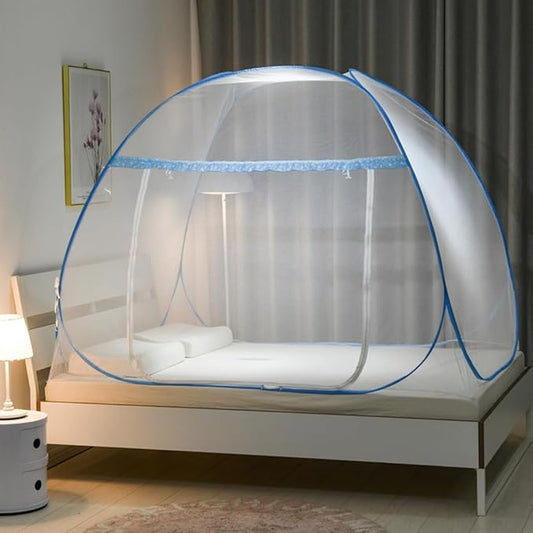 Pop Up Mosquito Net for Bed, Portable Camping Travel Mosquito Netting Bed Tent, Canoy Bed Tent Suit for Twin Full Queen King Size Bed, Mosquito Net Tent for Kids Girls Boys Bedroom