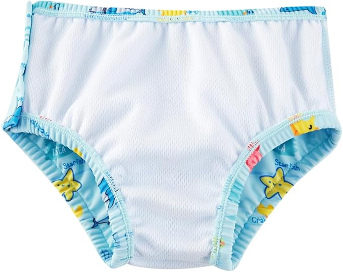 Baby Swim Diapers Reusable Washable Infant Diaper Swimsuit with Side Snap UPF 50+ Sun Protection for Pool Beach(18-24 Months,Cute Dolphin)