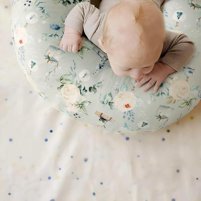 GRSSDER Nursing Pillow Cover, Stretchy Soft Minky Fabric Covers, Fit Most Nursing Support Pillows for Breastfeeding, Comfortable Safe Pillow Cover