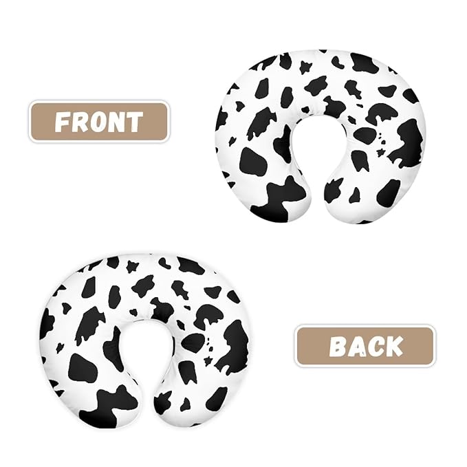 Black Cow Spots Nursing Pillowcase Washable Nursing Pillow Cover for Baby Girl Boy Breast Feeding Pillowcases Soft Newborn U-Shaped Breastfeeding Pillow Covers Cushion Cover