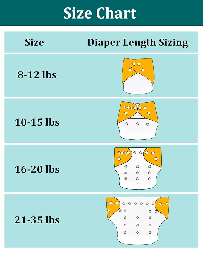 babygoal Cloth Diapers Pack of 13, Baby Reusable Washable Pocket Nappy, 6pcs Diapers+6pcs Rayon from Bamboo Inserts+Wet Bag