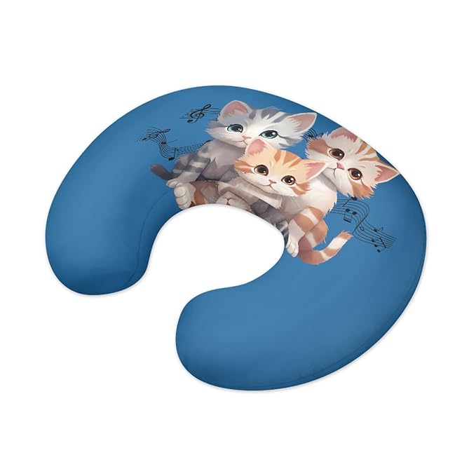 Forchrinse Cute Cat Music Note Nursing Pillow Cover for Baby Girls Breastfeeding Pillow Case Nursing Pillow Slipcover Easy to Care