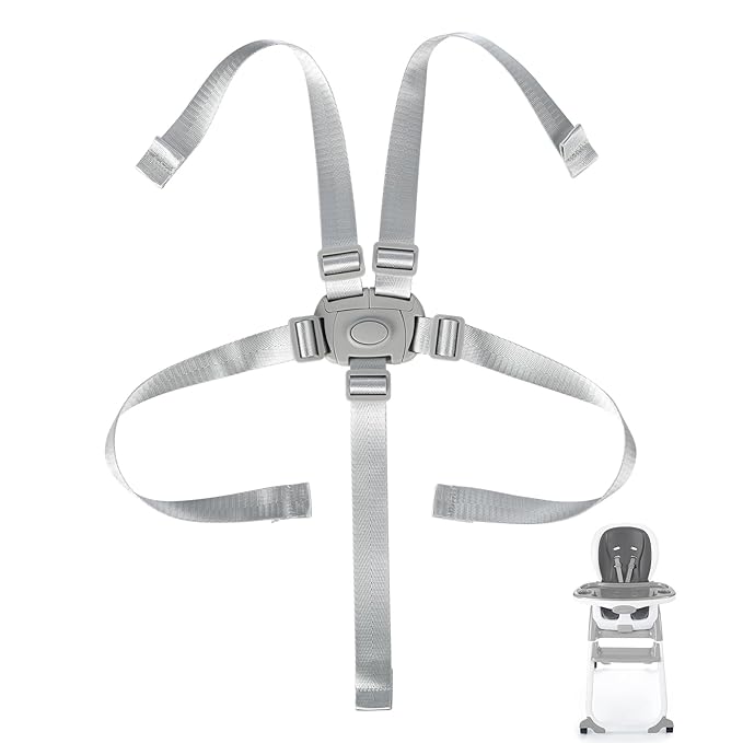 Adjustable High Chair Straps Replacement Compatible with Ingenuity for Most for Most 5 Point High Chairs,Secure Buckle,1PC