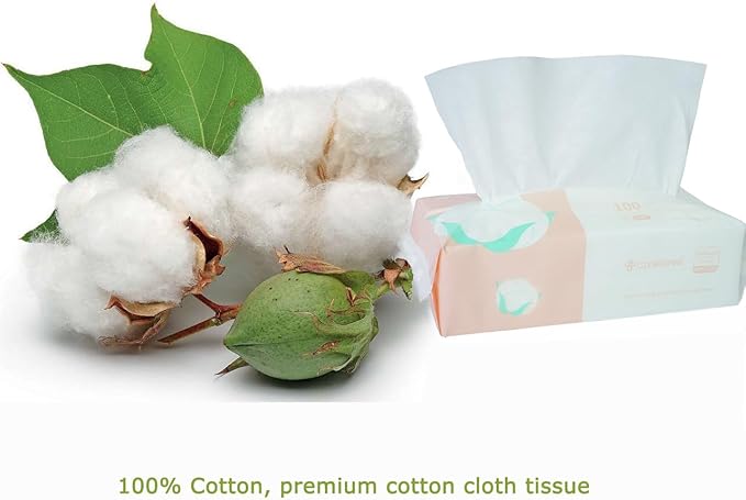 Careboree Ultra Soft Dry Baby Wipes Unscented Multi-Purpose Pure Cotton Tissue For Sensitive Skin (2 PACK-200 Count)