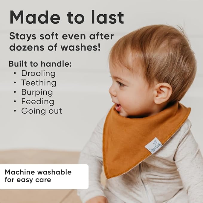 Copper Pearl Baby Bandana Bibs, 4 Pack