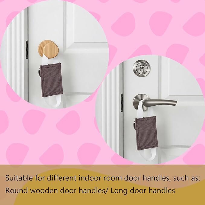 Baby Proof Door Silencer & Cloth Latch Cover, Quiet Close Anti-Slam Pads to Prevent Slamming and Accidental Locking, for Nursery and Toddler Safety (3, Purple, 4.1 * 3.1 inches)
