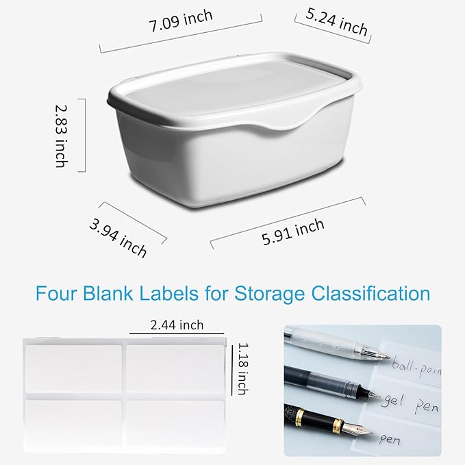 Moorfowl 3 Pack Baby Wipes Dispenser for Bathroom Flushable Wipes Holder White Plastic Organizer Versatile Containers for Small Items Storage Bins with Lids with Blank Labels