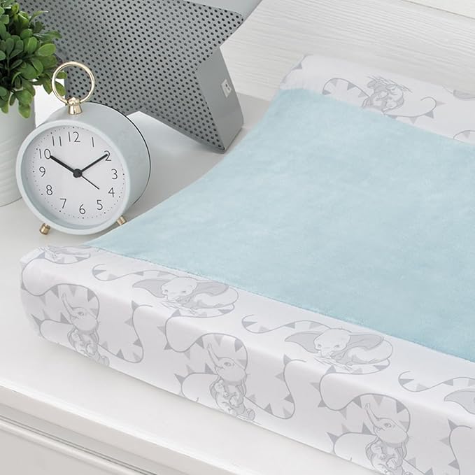 Disney Dumbo Hello Baby Grey and White Super Soft Changing Pad Cover