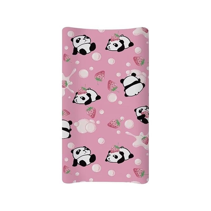 Panda Diaper Changing Pad Cover Strawberry Changing Table Covers Baby Changing Pads Sheets Portable Fitted Changing Mat Newborn Infant