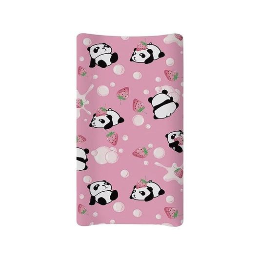 Panda Diaper Changing Pad Cover Strawberry Changing Table Covers Baby Changing Pads Sheets Portable Fitted Changing Mat Newborn Infant