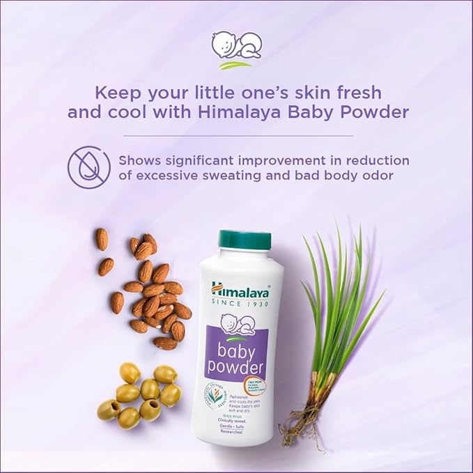 Himalaya Baby Powder 400g (Pack of 2) | Refreshes and keeps baby's skin smooth and dry