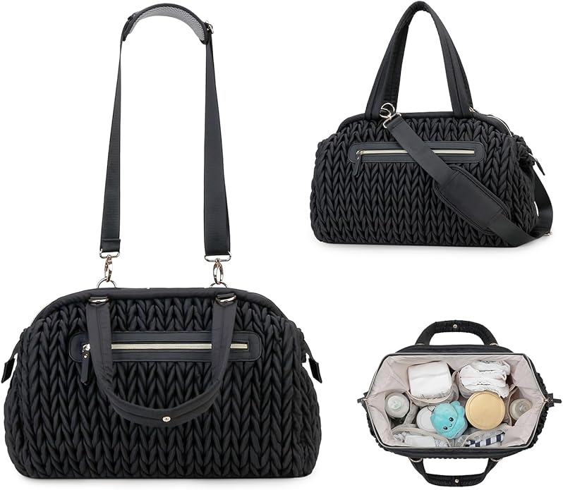 Diaper Quiltde Tote Large Mommy Maternity Bag Stroller Bag Upgrade Multi-Function with Adjustable Shoulder Strap
