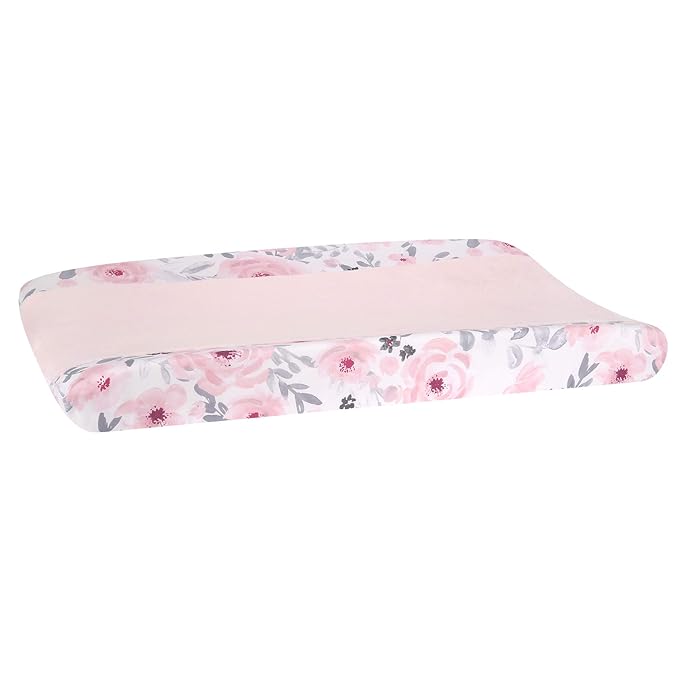 Bedtime Originals Blossom Watercolor Floral Changing Pad Cover - Pink/Gray