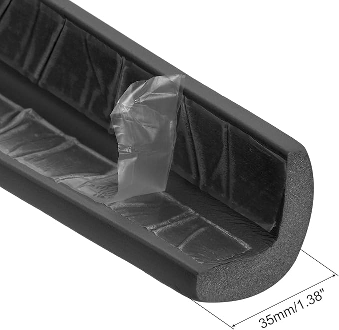 uxcell Corner Guards Edge Protectors 6.56ft(2M), 4Pack Foam Safety Bumper L Shape for Furniture Corner Table Edge Guard, Black
