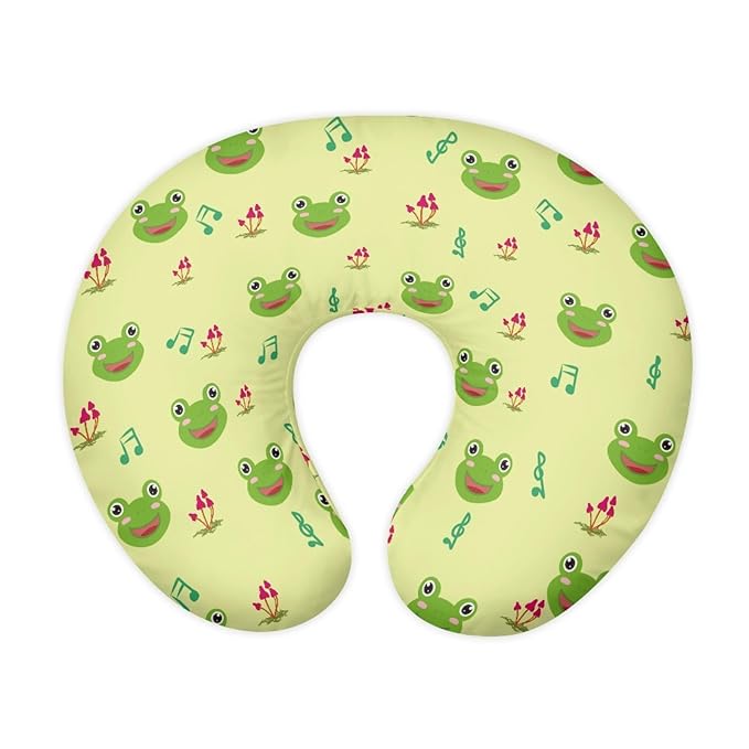 Forchrinse Cute Frog Mushroom Baby Nursing Pillow Cover Soft Polyester Nursing Breastfeeding Pillow Slipcover for Girls Boys