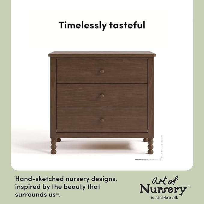 Storkcraft Rio 3 Drawer Chest with Changing Topper (Hazelnut) – GREENGUARD Gold Certified, Premium Wood Dresser for Baby & Kids Bedroom, Safety Interlocking Drawers, Pre-Installed Tracks, Kids Chest