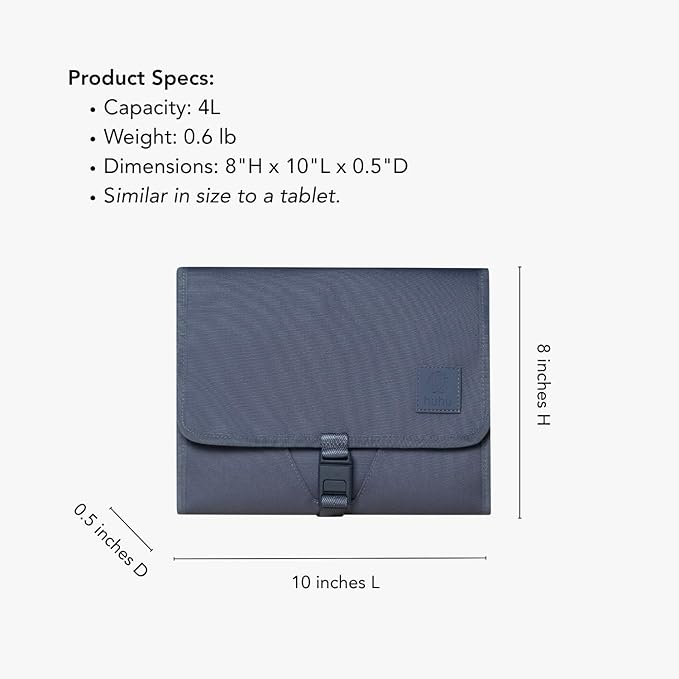 Huhu Baby Changing Wallet – Compact, Portable Diaper Changing Pad for Travel – Easy to Clean, Foldable Changing Mat – Must Have Diaper Bag Accessory for New Parents (Dusky Blue)
