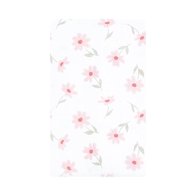 Hudson Baby Unisex Baby Flannel Burp Cloth 10pk, Pink Honey Bunny, One Size