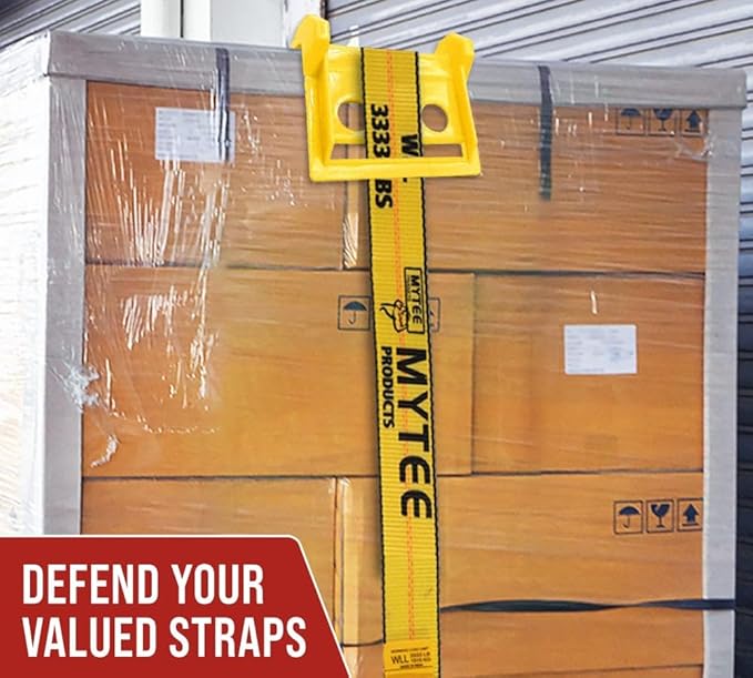 Mytee Products 120 Pack 4" Edge Protectors for Flatbed Trucks with Carrying Case - Ratchet Strap Corner Protectors Fits 2" 3" & 4" Winch Strap - Cargo Load Corner Guards for Tie-Down Accessories