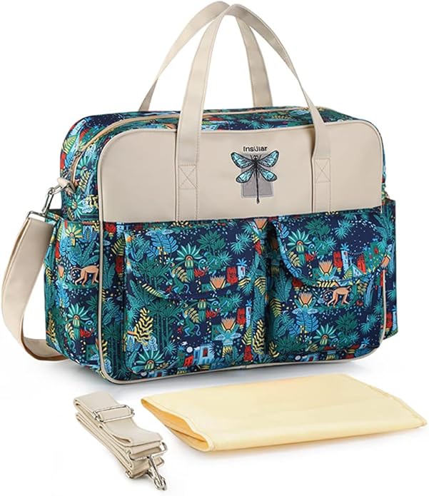Kamay's Mummy Shoulder Bag Diaper Bag Chic Nappy Changing Bag Tote/Messenger Style Large with Changing Mat, Adjustable Straps