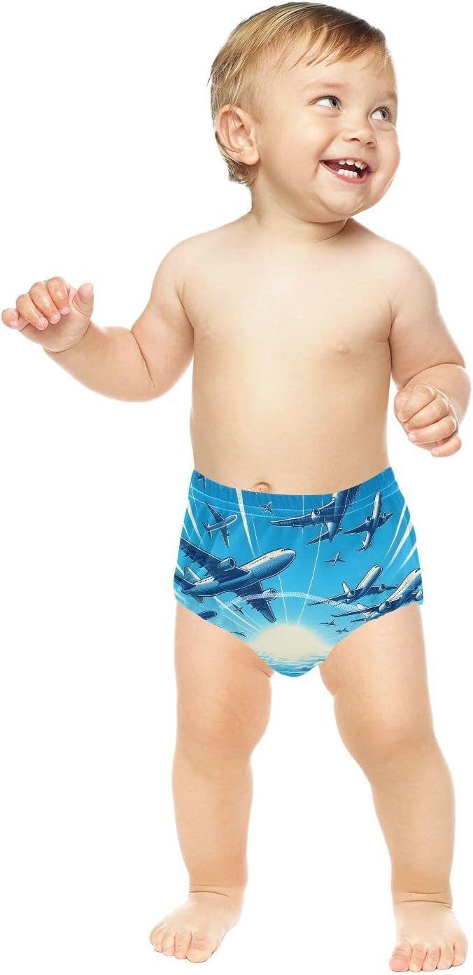 Toddler Training Pants, Airplanes Flying in The Sky Cotton Potty Training Underwear for Baby Boy Girl 3-Pack