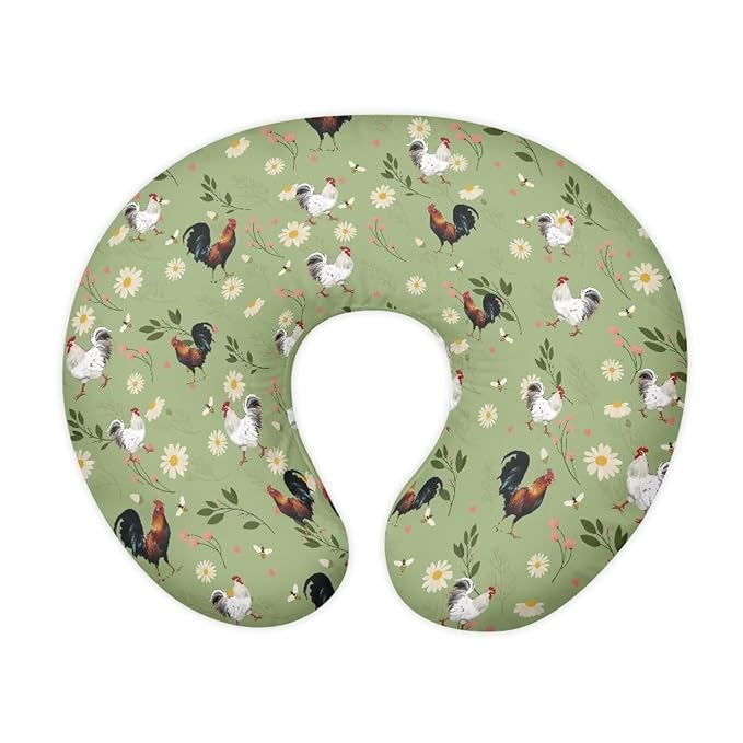 Boho Chicken Nursing Pillow Cover for Baby Boys Girls, Breastfeeding Pillow Slipcover Cushion Cover, Soft Fabric Fits Snug On Infant, Fits for Nursing Pillow Newborn