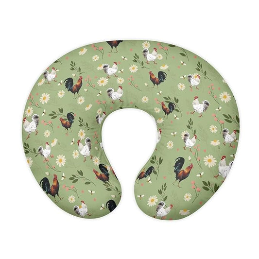Boho Chicken Nursing Pillow Cover for Baby Boys Girls, Breastfeeding Pillow Slipcover Cushion Cover, Soft Fabric Fits Snug On Infant, Fits for Nursing Pillow Newborn