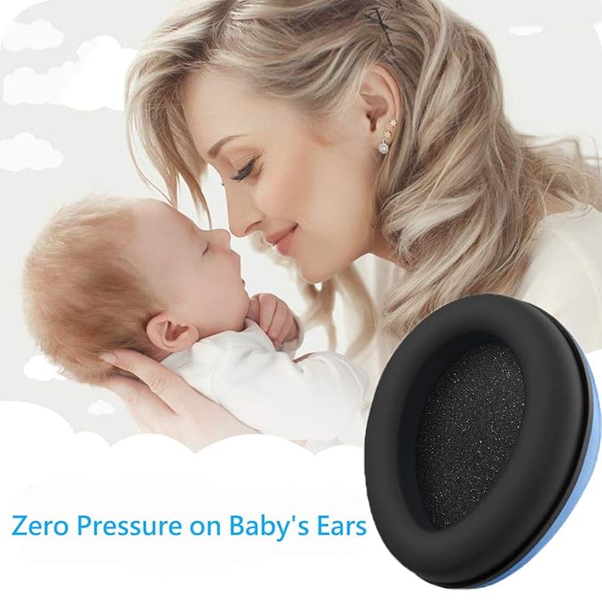 Baby Noise Cancelling Headphones Infant Ear Protection Comfortable Noise Reduction Ear Muffs for Babies Toddler 1 Months to 2 Years, Blue