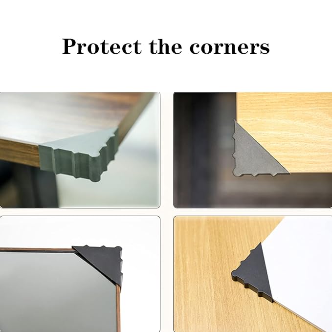 Mirror Corner Protectors- 20 Pcs Toughened Glass Corner Protector Ceramic Tile wrap Angle Plastic Bathroom Lens Right Angle（3x50mm）