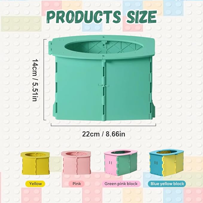 Travel Potty for Kids, 2025 New Reusable Portable Folding Potty for Toddler, Foldable Toilet for Outdoor Camping, Toddler Potty Seat (Pink)