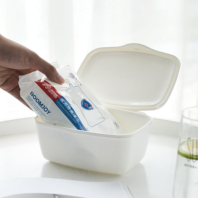 Wipes Dispenser, Wipe Holder for Adult, Seposeve Refillable Wipe Container, Keeps Wipes Fresh, Non-Slip, Easy Open/Close Wipes Pouch Case