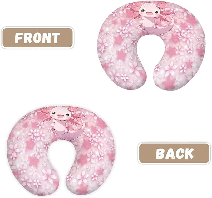 Nursing Pillow Cover Stretchy Removable Nursing Covers for Breastfeeding Pillows,Women Cute Nursing Pillow Slipcover Replacement for Home Decor,Axolotl Floral