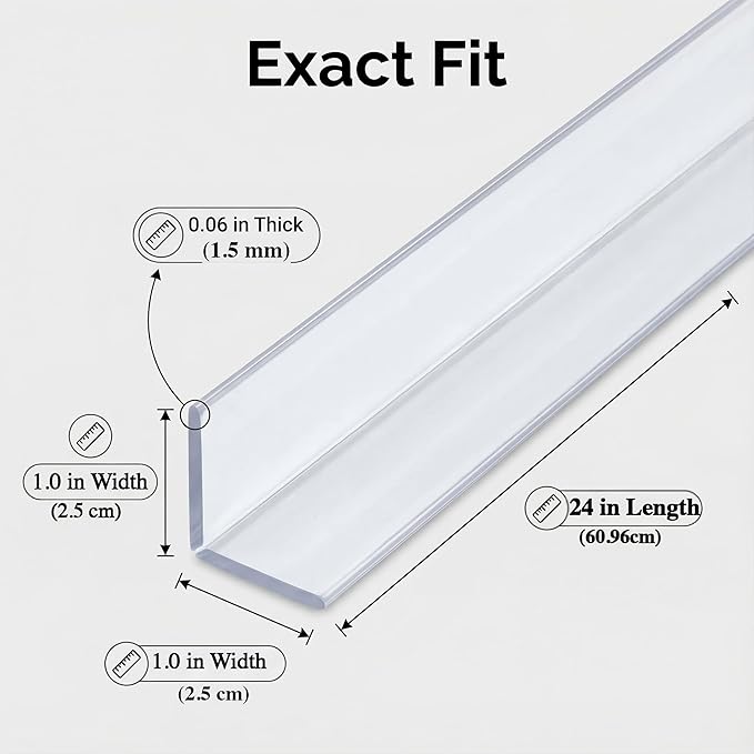 Clear Self-Adhesive Wall Corner Protectors，Corner Guards & Edge Protector for Wall Door Frame Cabinet Baseboard & Door, Table, Stair (2.5x60.96cm/1.0x24in)