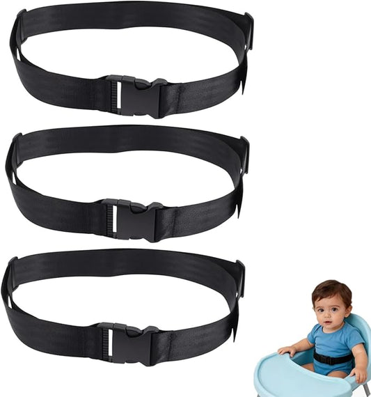 Kisangel 3pcs Toddler Safety Highchair Universal Straps Belt High Pushchair Pram Belts Shopping Harness Strap for Buggy Supermarket Kids Baby Adjustable(37.34X1.49X0.39in)