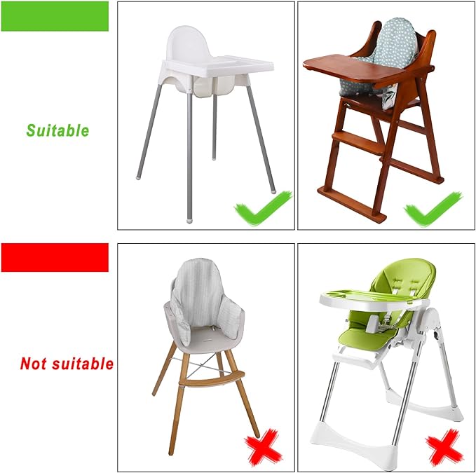 High Chair Cushion, for IKEA High Chair Cushion, Cushion High Chair, for IKEA Highchair Cushion for IKEA Antilop Highchair, Built-in Inflatable Cushion, Baby Sitting More Comfortable (Fresh Leaf)