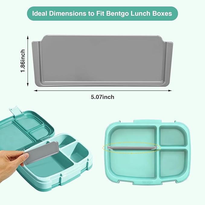 Silicone Lunch Box Dividers, 3 Pack Bento Box Divider Insert, Reusable Food Separator for Meal Prep, Dishwasher Safe Lunch Box Organizer Accessories