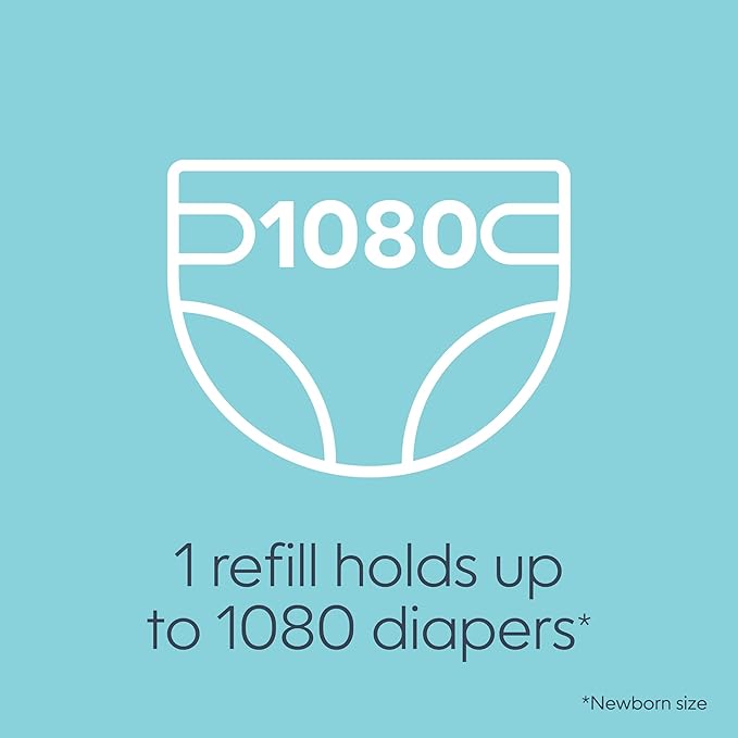 The Diaper Genie Jumbo+ Square Refill,with continuous film,can hold up to 1080 newborn-sized diapers per refill.,(Pack of 12)