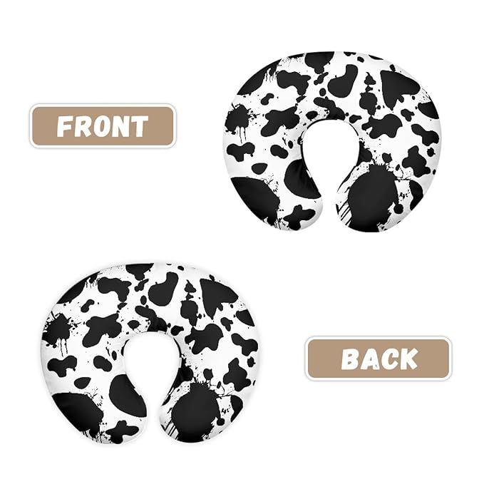 Forchrinse Cute Cow Nursing Pillow Cover for Newborns and Baby,Soft Fabric Breastfeeding Pillow Slipcover Boys Girls Cushion Protector Washable