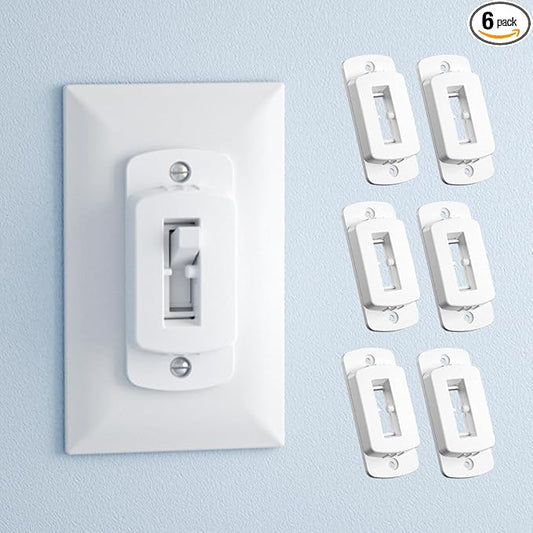 SAFELON 6 PCS Light Switch Cover Guard for Baby Safety, Childproof Light Switch Locks, Wall Switch Covers Prevents Kids from Turning The Lights On and Off