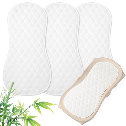 Quilted Thicker Baby Changing Pad Liner 3 Pack, Waterproof Soft Non Slip Warm on Baby’s Back Diaper Change Mat Liner, Machine Washable Reusable Easy to Clean, Fit for Most Changing Table Pad