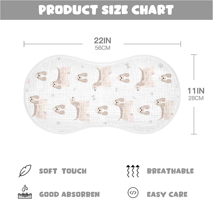 vvfelixl Baby Burp Cloths American Cocker Spaniel Baby Newborn Cotton Burping Cloths Set Baby Washcloths 4 Pack