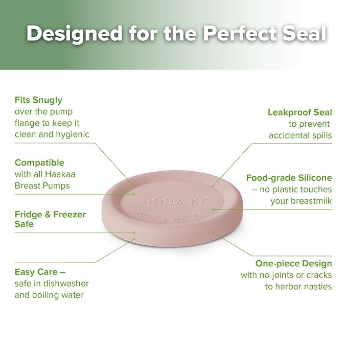 haakaa Manual Breast Pump Cap (Blush) - Made of Premium Grade Silicone, Suitable for All haakaa Breast Pump