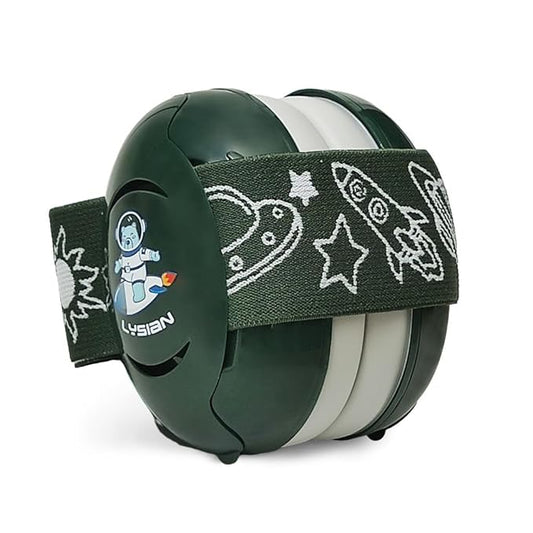 LYSIAN Baby Noise Reduction Earmuffs, 25dB Noise Cancelling Headphones for Infants & Kids, Perfect for Sleep, Travel, Airplanes, Concerts, Fireworks-Dark Green
