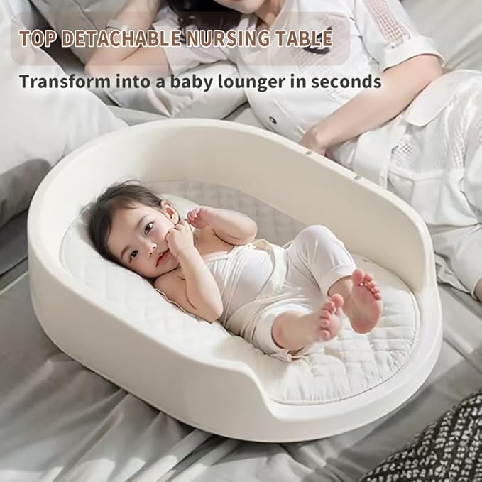 Diaper Changing Station, Portable Changing Table for Baby, Diaper Changing Table with Storage Drawers, Waterproof Baby Changing Station with Wheels and Adjustable Height for Newborn Infant (White)