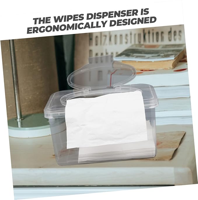 2pcs Baby Wipes Box Carrying Case Acrylic Baby Wipes Holder Reusable Desktop Wipe Dispenser Container with Lid Wipe Container for Bathroom Travel Household Pp Wipes Cover