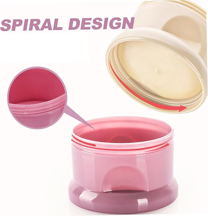 2Pcs Portable Dispenser with Compartments Milk Powder Holder Go Feeding Versatile Food Container for Snacks Food