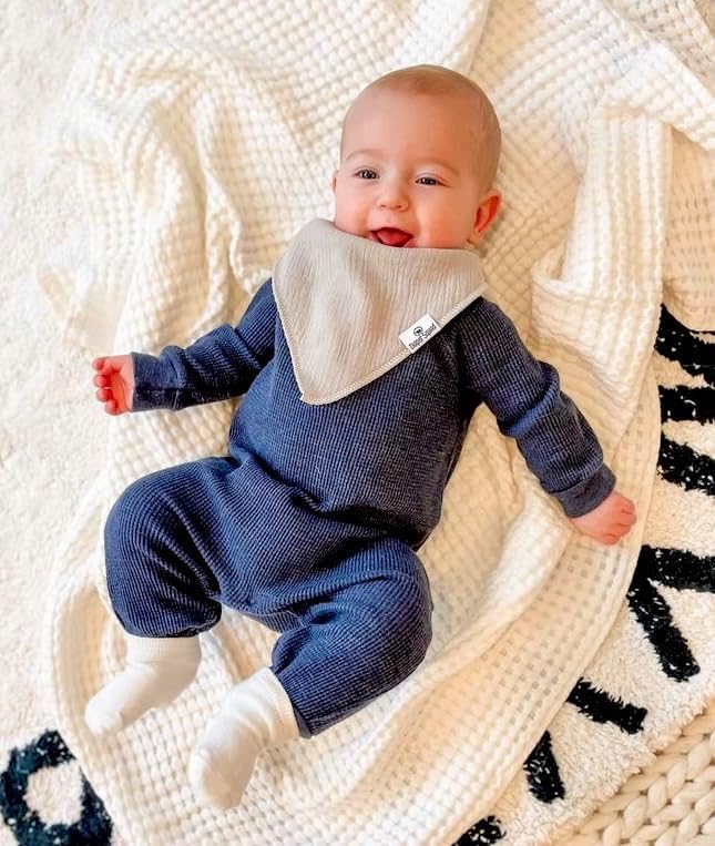 DiaperSquad's 100% Organic Cotton Baby Drool Bibs, Super Absorbent & Adjustable Baby Bibs for Drooling and Teething